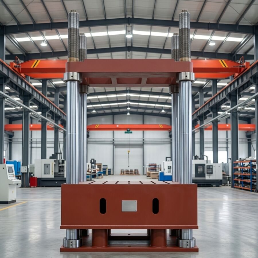 LSQ Hydraulic Trimming Press in operation valve body forming