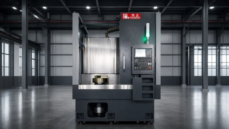 Tiezheng vertical lathe family cover in a coordinated workshop setting