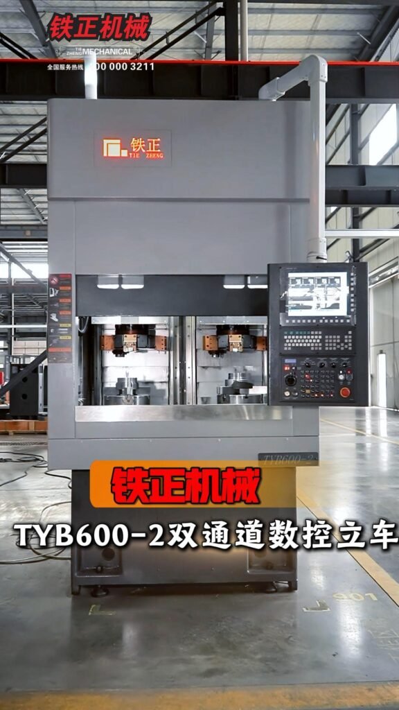 Tiezheng TYB600-2 double-head CNC vertical lathe in the factory.