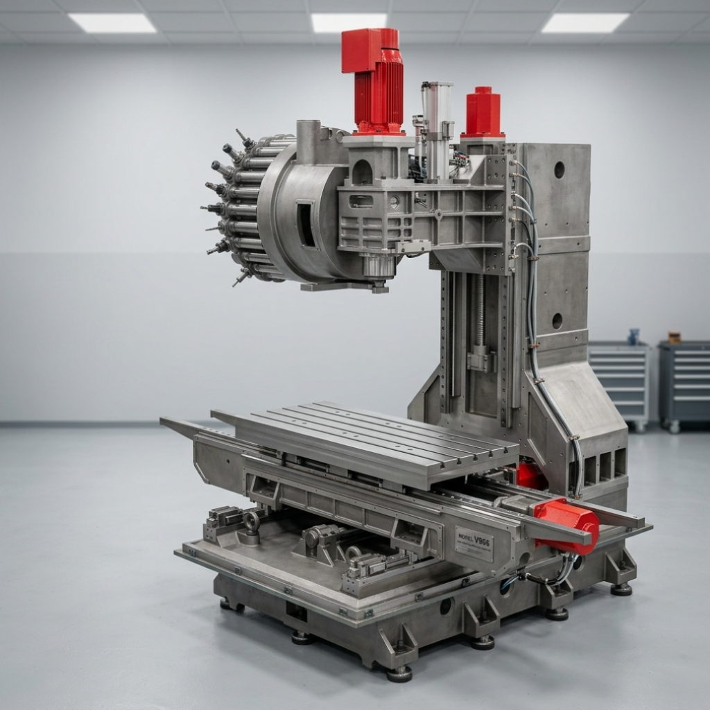 Tiezheng V966 vertical machining center product overview image for CNC machine specification review.