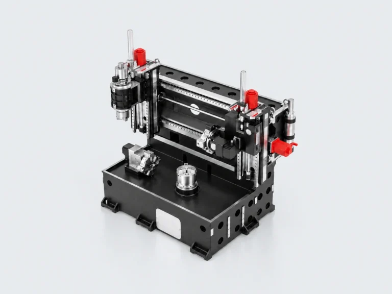 Source-derived TYA-series upright and inverted lathe structure presentation for Tiezheng TYA300 on a neutral light-gray background.